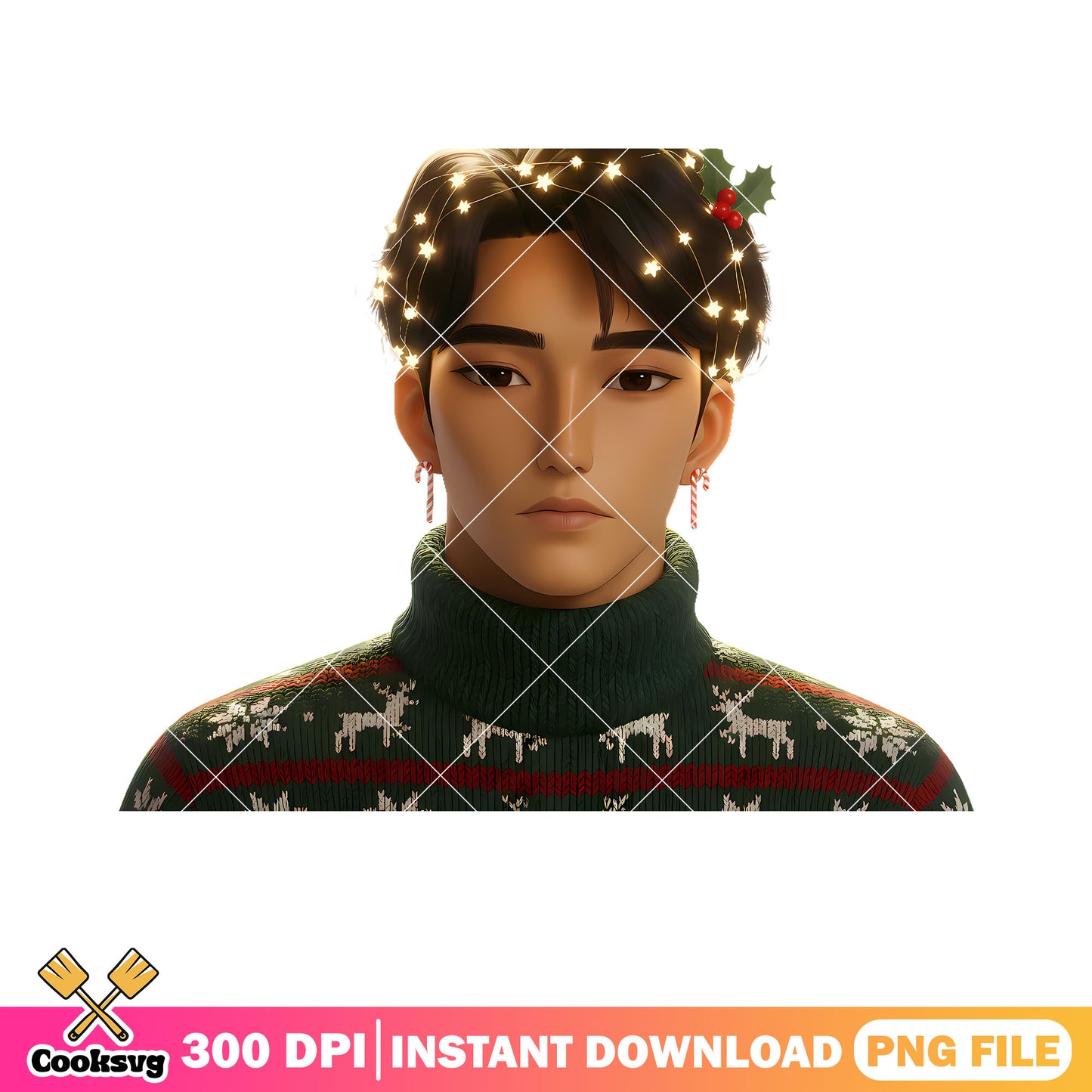 Model jinu Christmas png, kpop demon hunters png, saja boys png