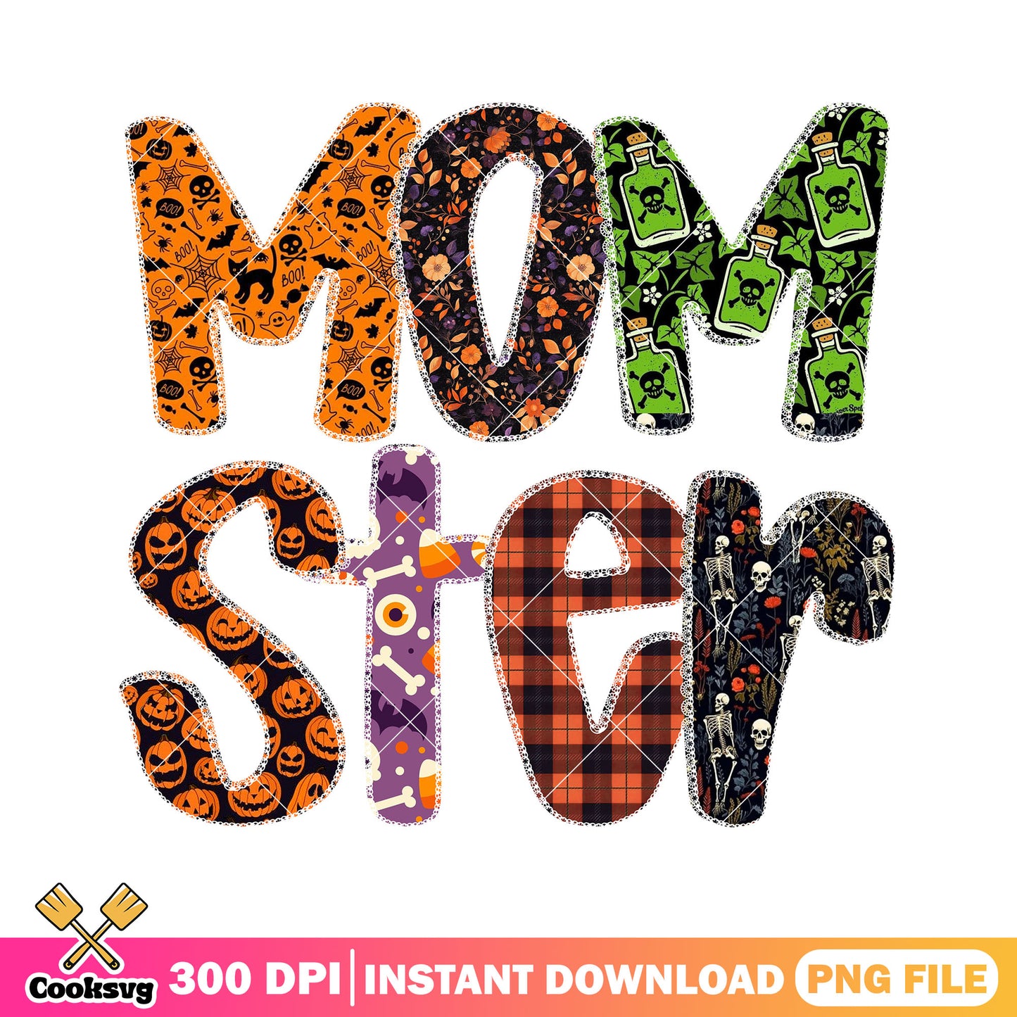 Mom ster design art image png, halloween decor png, monster high png