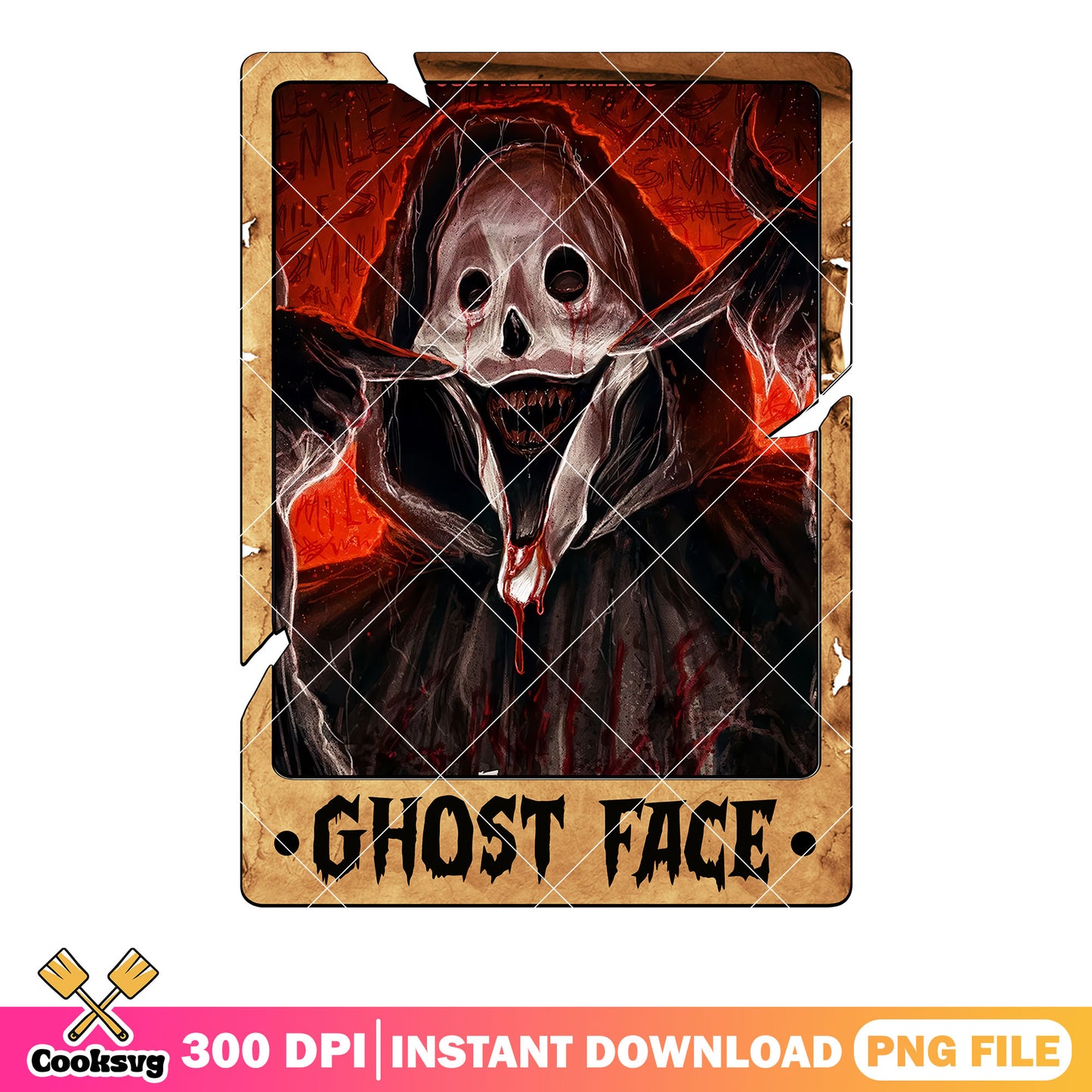 Monster ghost face png, bloody mouth png, scream movies png