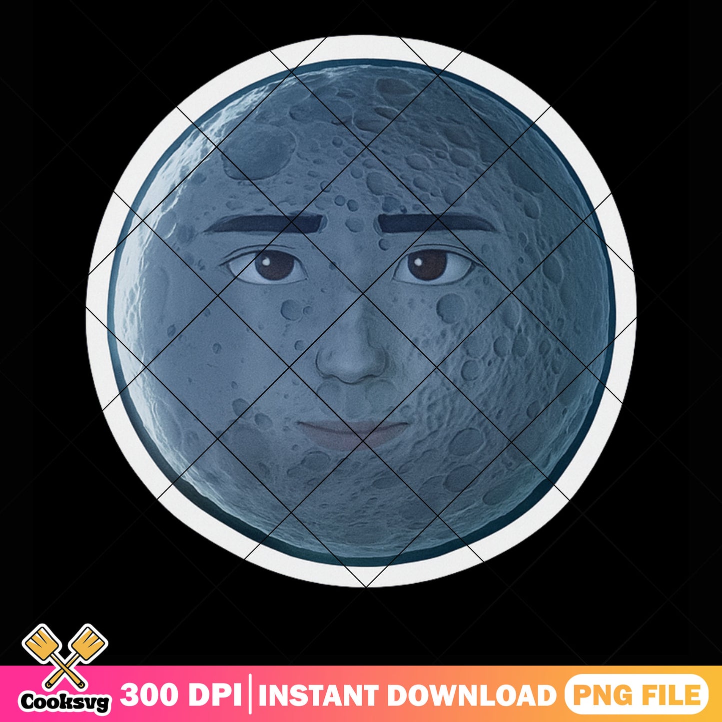 Moon face rumi png sticker, huntrix netflix png, rumi huntrix png