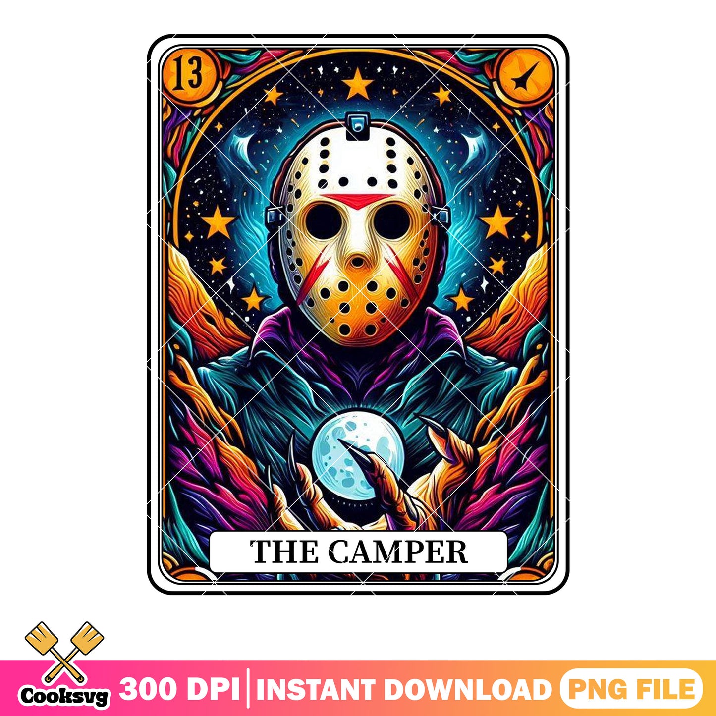 Moon in killer hand png, hockey mask png, scary halloween png