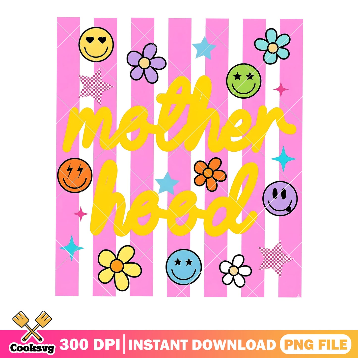Mother hood smile png, t shirt design png, flower vibes png