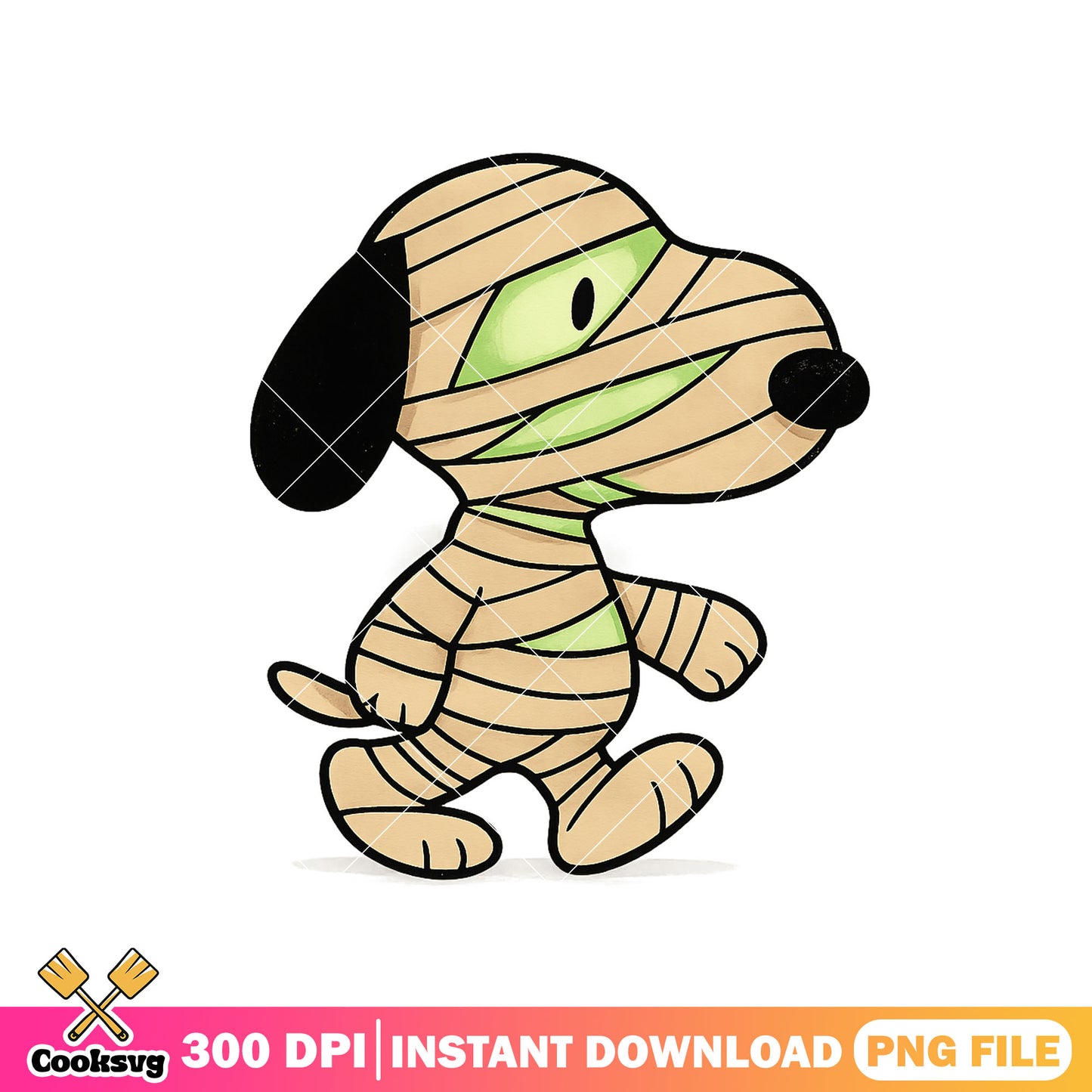 Mummy dog png, snoopy costume png, halloween costume png