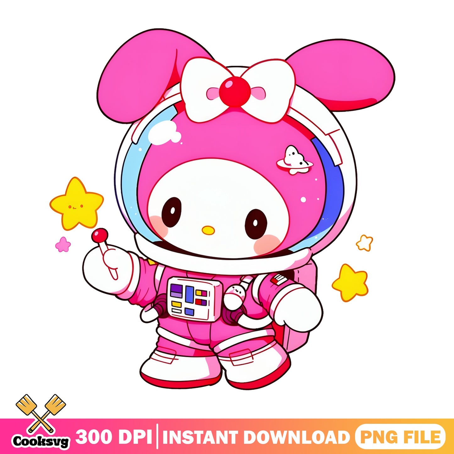 My Melody Astronaut PNG, Sanrio Space PNG, Cute Kawaii PNG