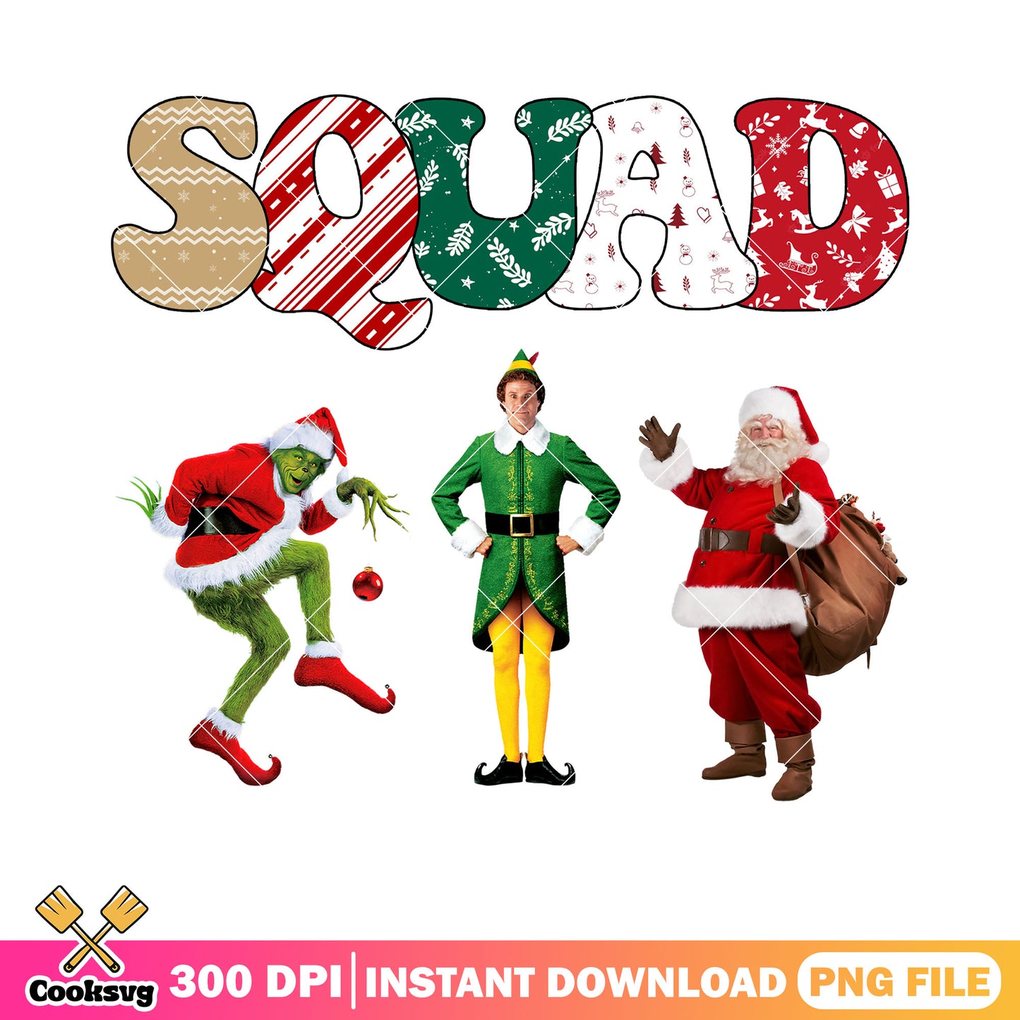 My santa squad christmas png, christmas vibes png, merry xmas png