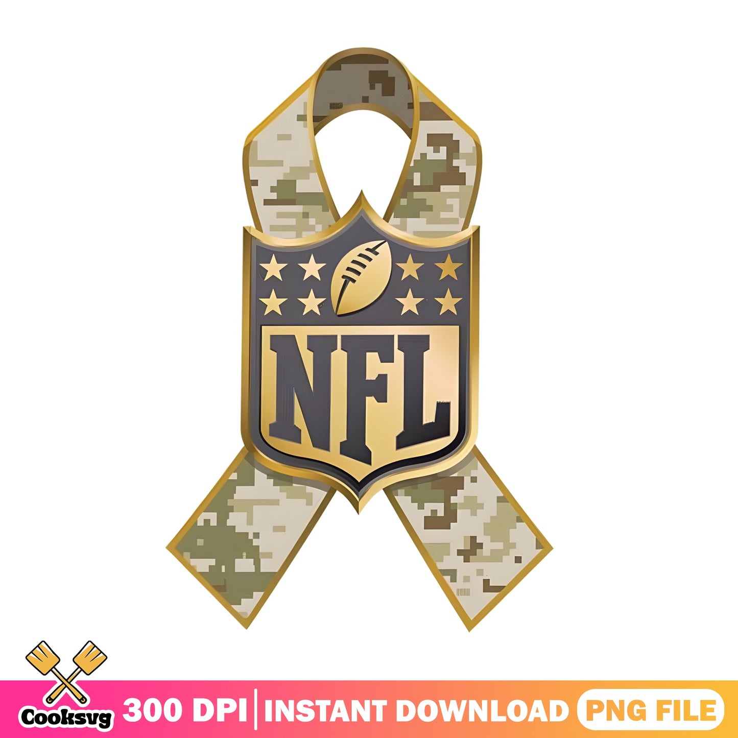 NFL Salute To Service Camo Ribbon PNG, Football PNG, Military PNG