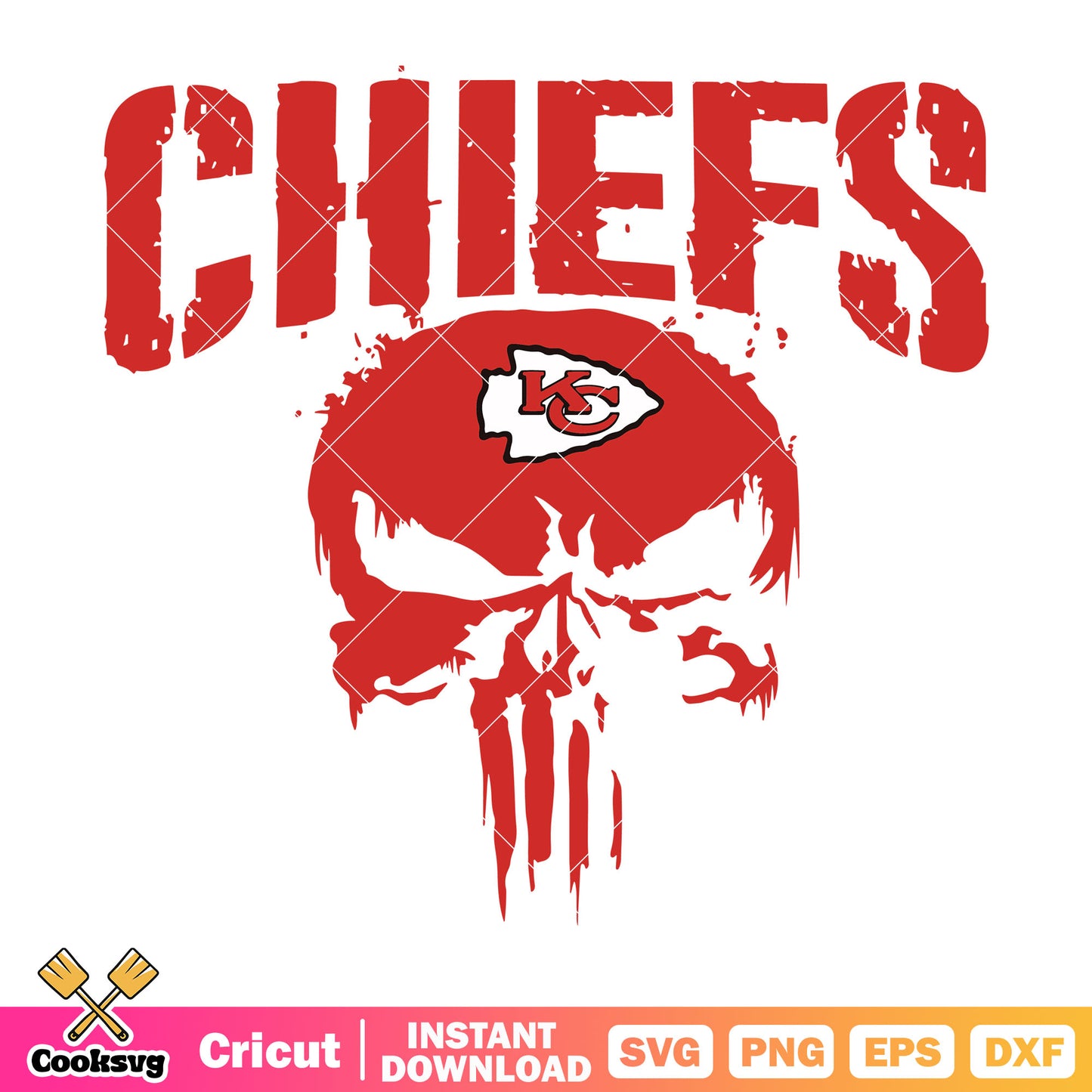 NFL football team svg, skukeleton skull svg, Kansas city chief svg
