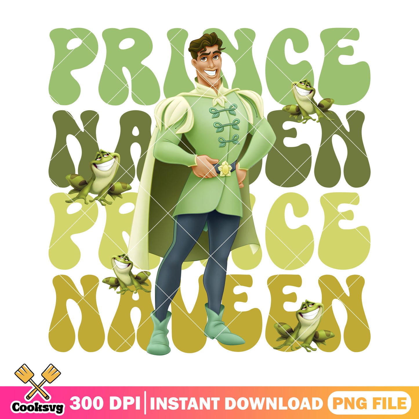 Naveen prince frog vibes png, prince disney png, disney prince png