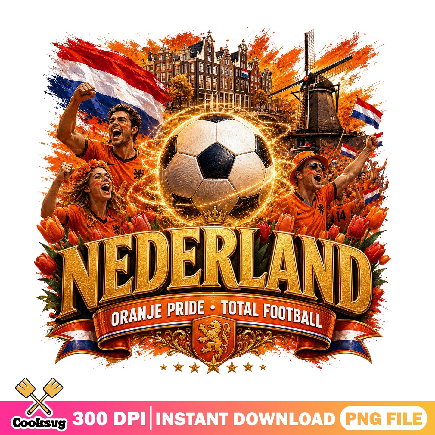 Nederland Oranje Pride Soccer Fan PNG, Dutch Football PNG, Netherlands PNG