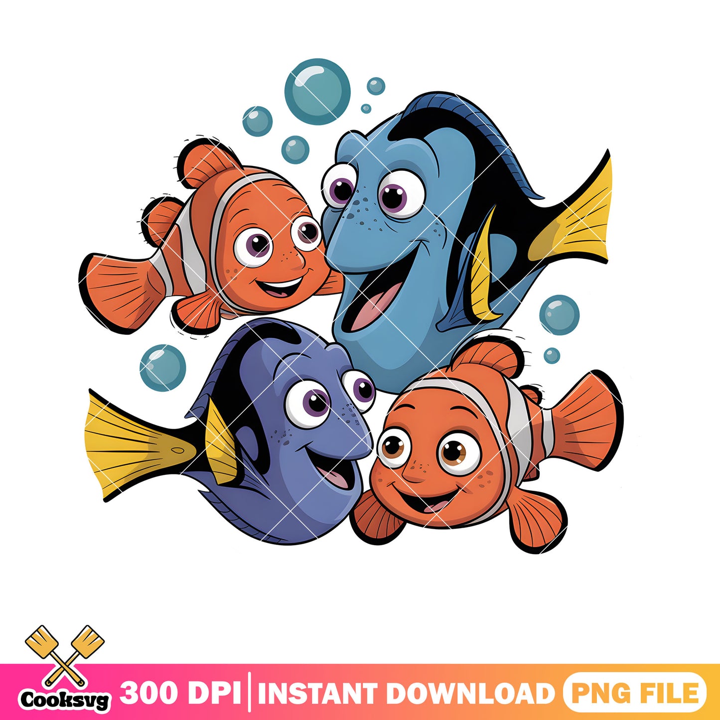 Nemo and friends poster png, poster nemo png, findind nemo png