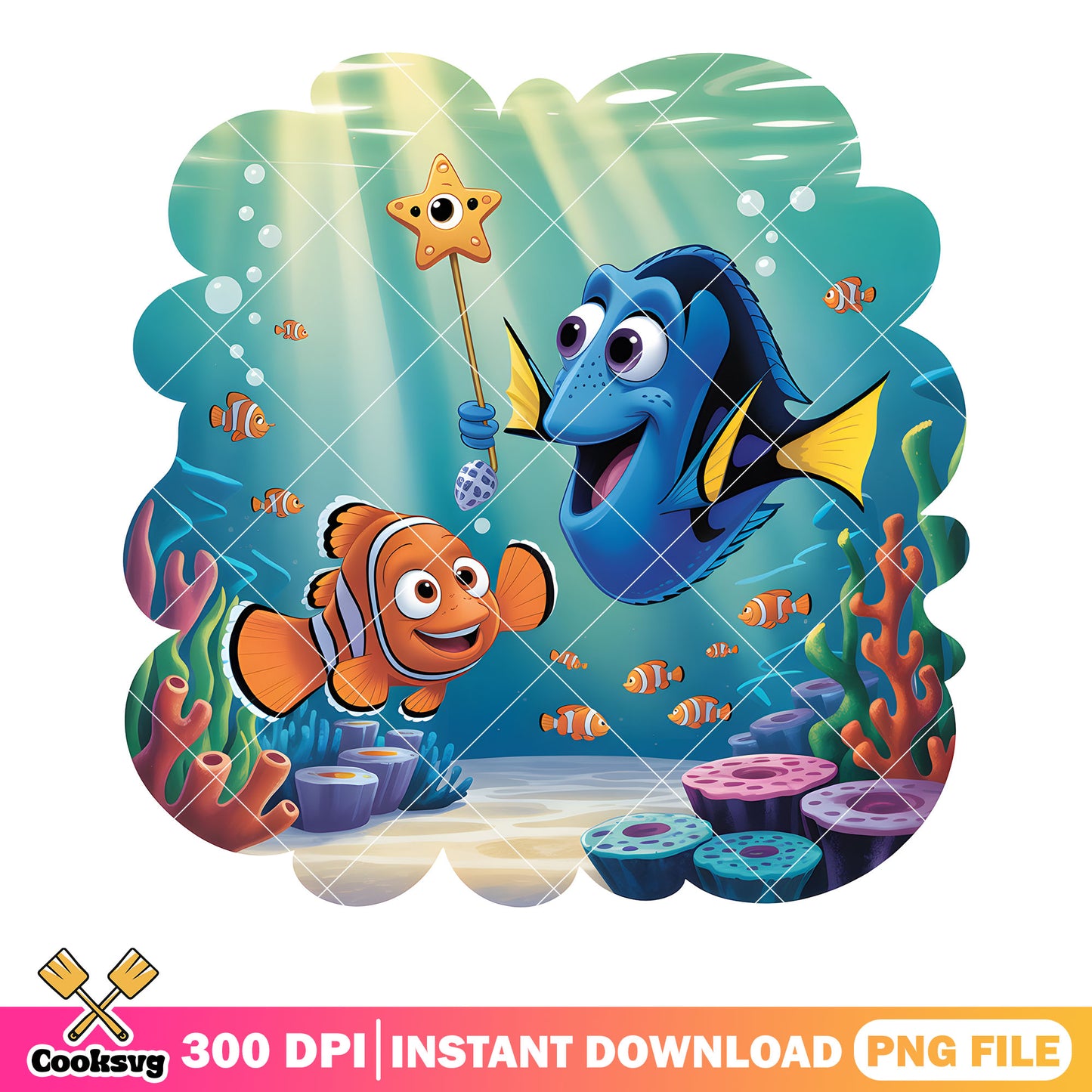 Nemo dory funny poster png, disney poster png, marlin dory png