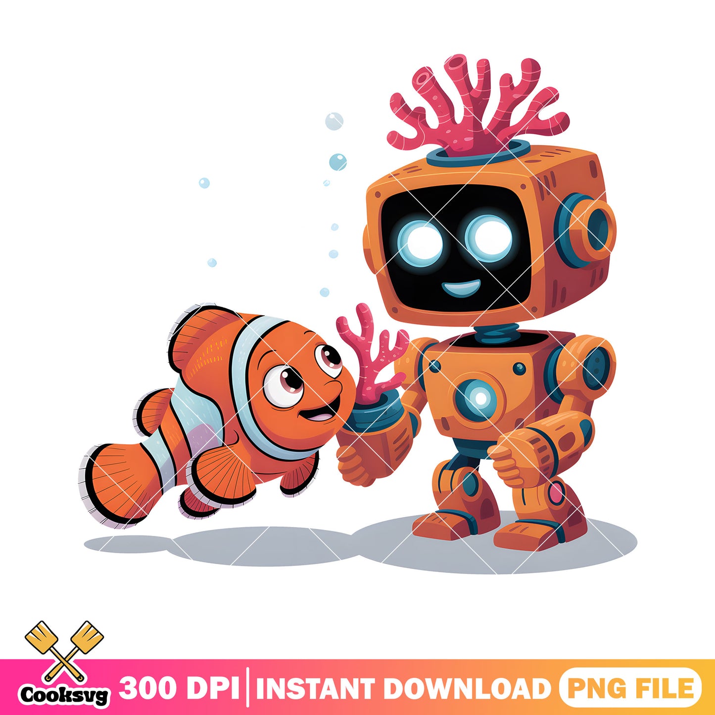 Nemo say hello wo robot png, finding nemo png, disney design png