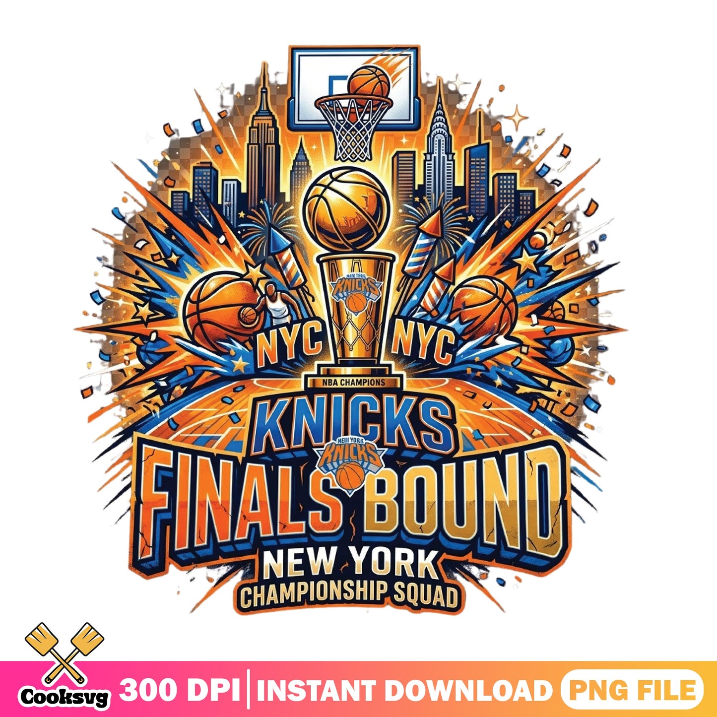 New York Knicks Finals Bound PNG, NBA Champions NYC, Basketball PNG