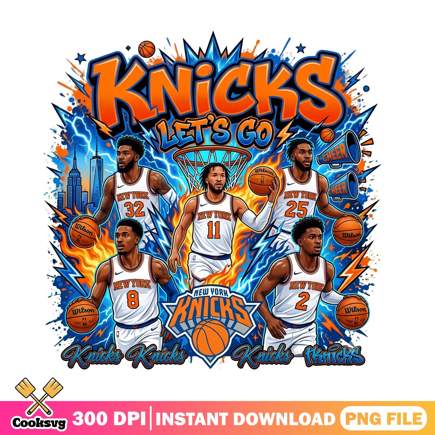 New York Knicks Lets Go PNG, NBA Basketball Team PNG, Knicks PNG