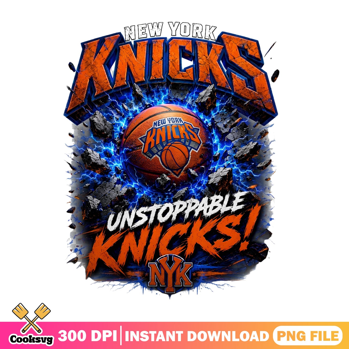 New York Knicks Unstoppable PNG, NBA Basketball PNG, NYK PNG