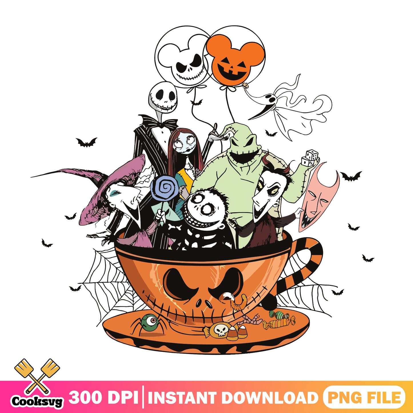 Nightmare Before Christmas Halloween PNG, Jack Skellington PNG, Disney PNG