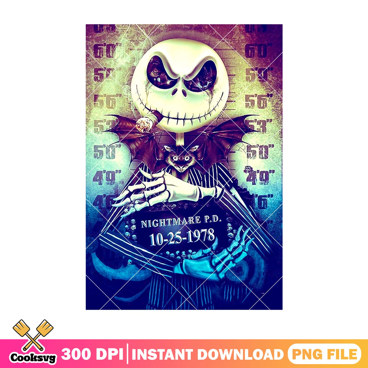 Nightmare jack smoking design png, cartoon horror png, halloween png