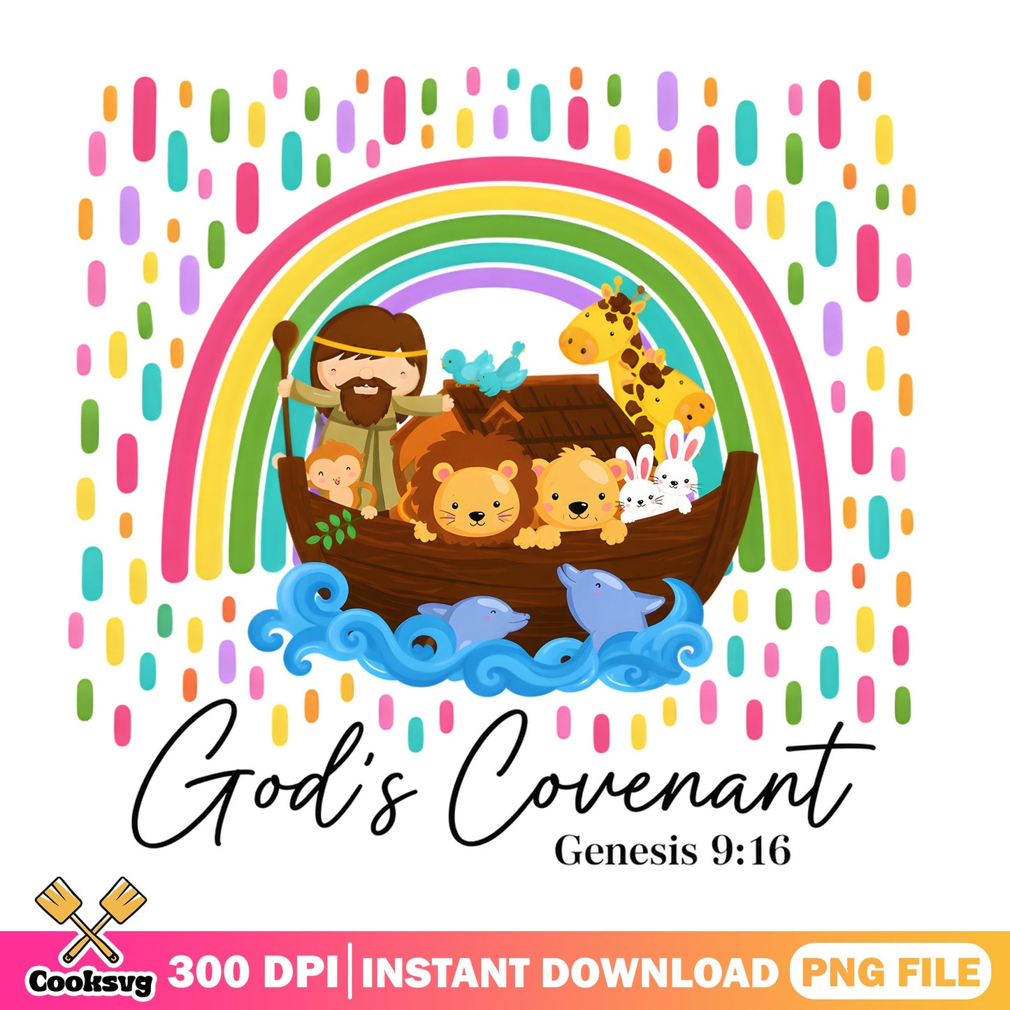 Noahs Ark Gods Covenant PNG, Bible Verse PNG, Christian PNG