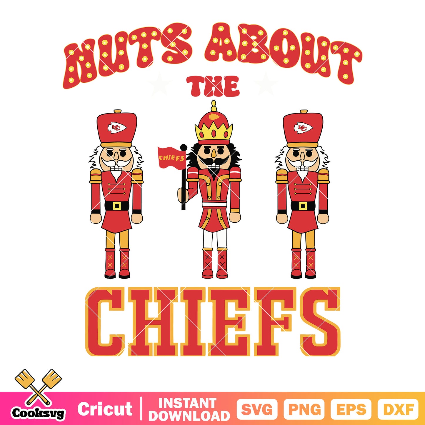 Nuts about the chief svg, kansas city chiefs svg, red flags svg