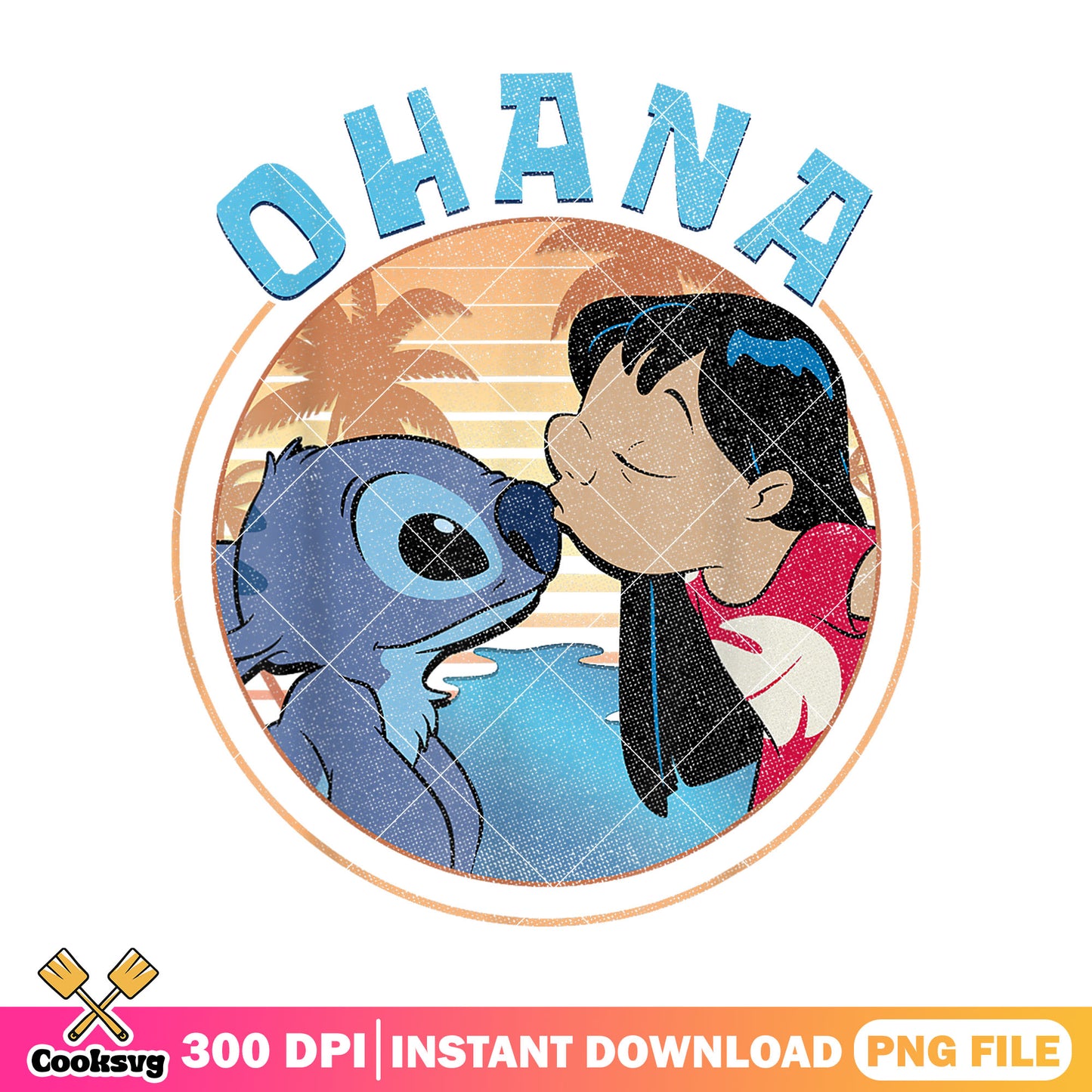 Ohana lilo kiss stitch png, lilo stitch png, stitch ohana png