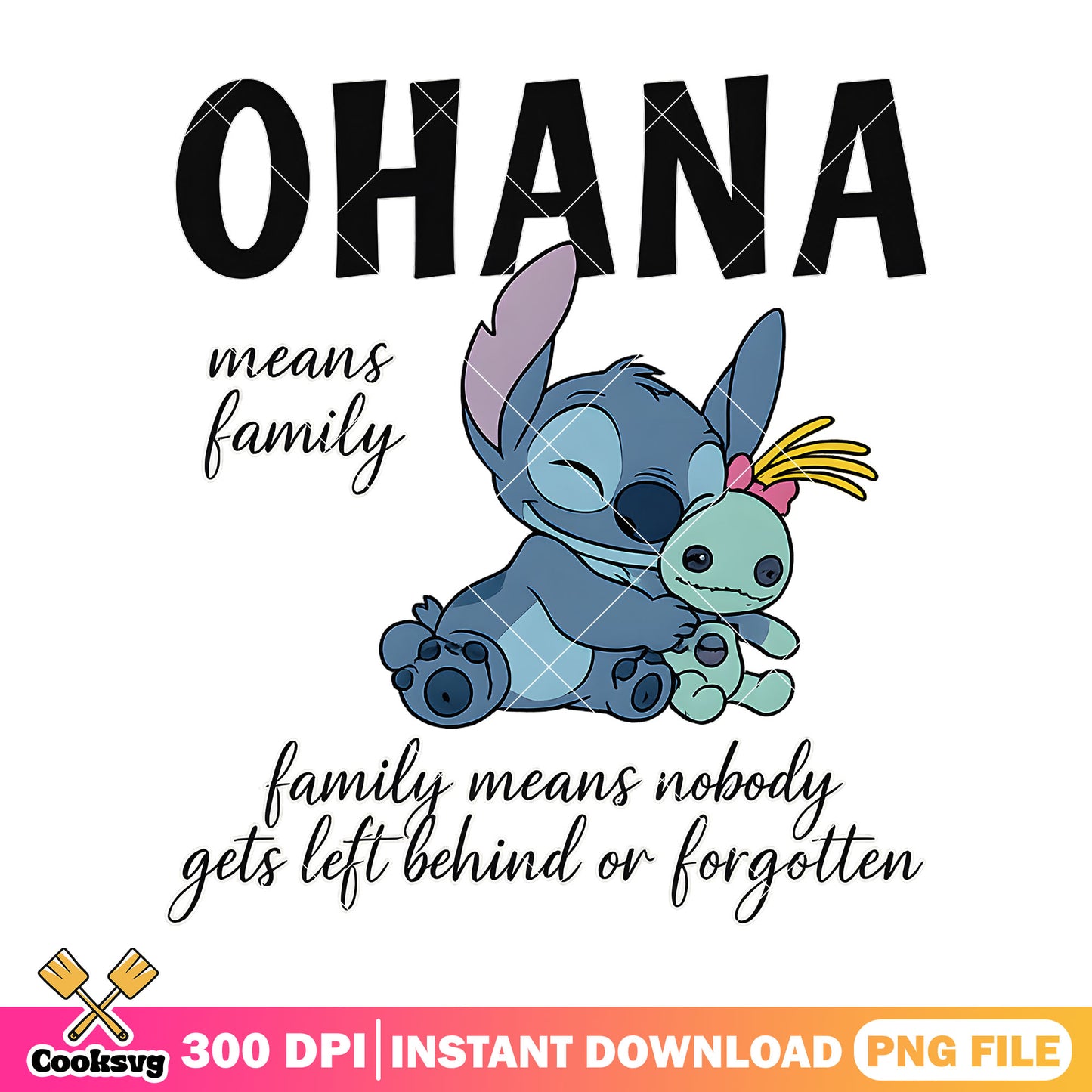 Ohana stitch means family png, stitch ohana png, disney stitch png