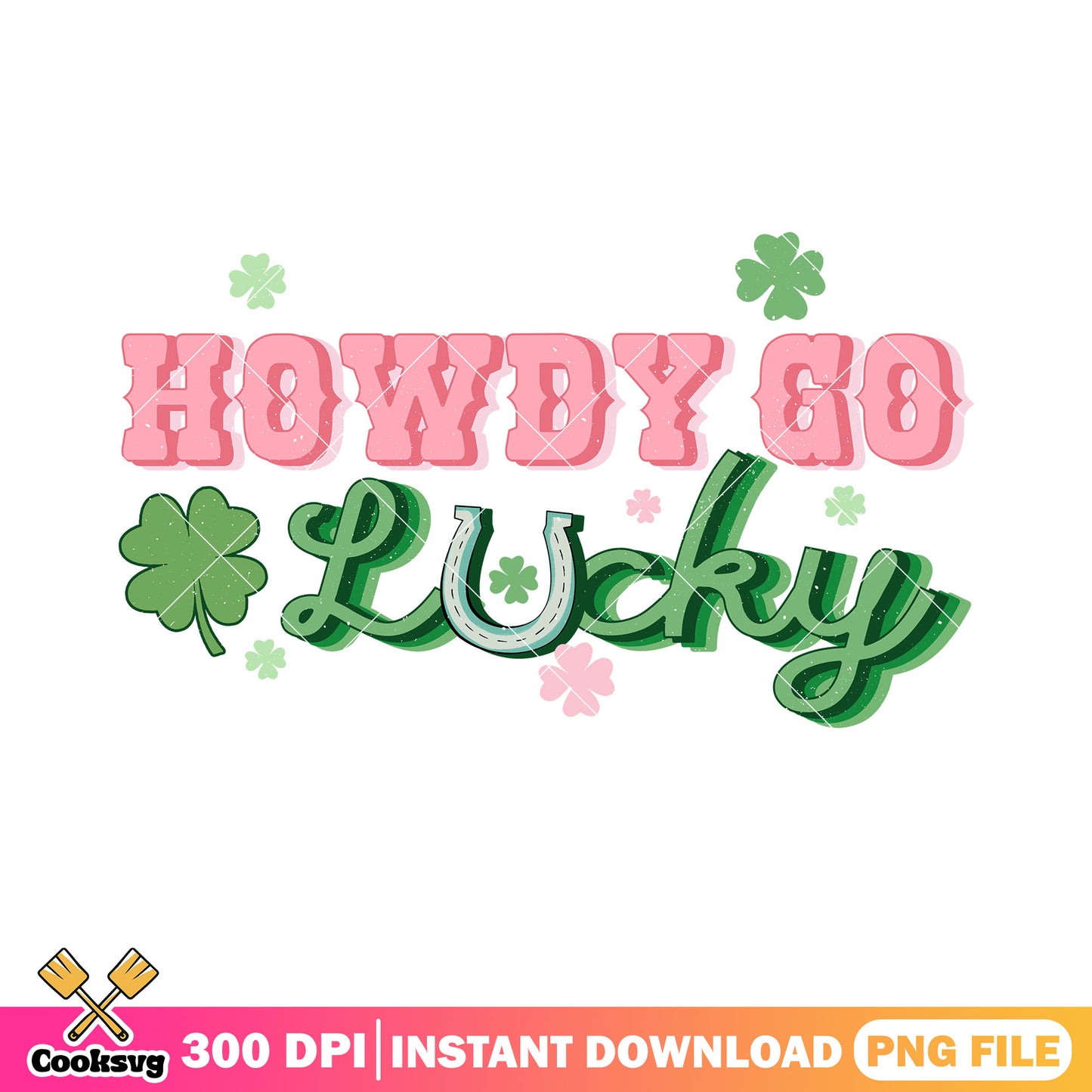 One lucky cowboy png, st patricks day png, lucky howdy png
