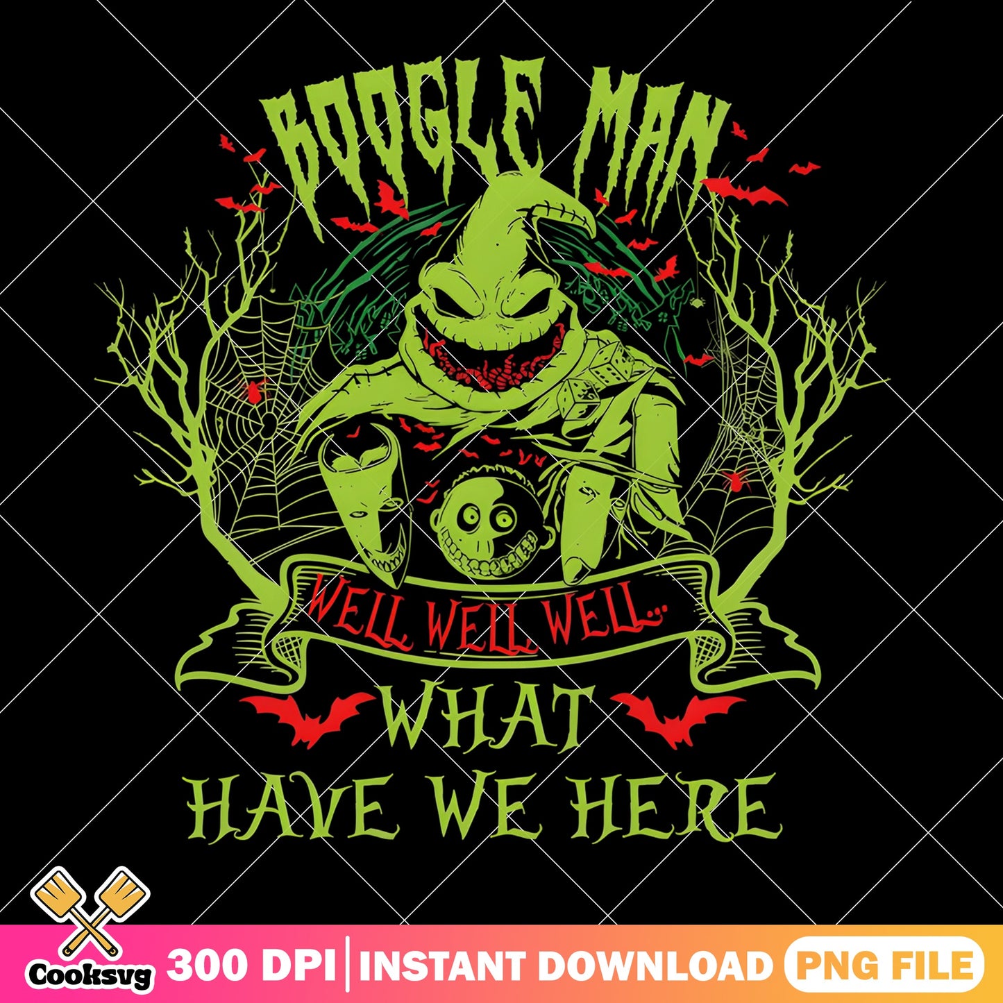 Oogie Boogie Well Well Well PNG, Halloween PNG, Nightmare PNG