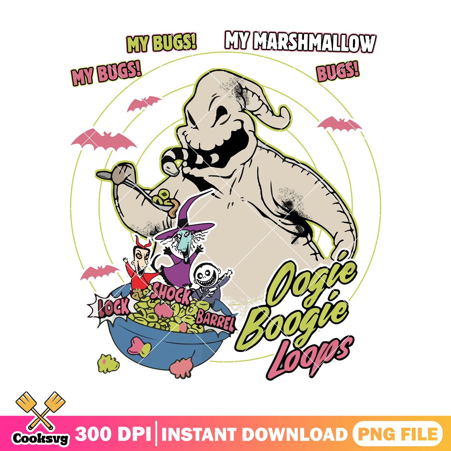 Oogie boogie loops png, oogie boogie cute png, love cartoon png