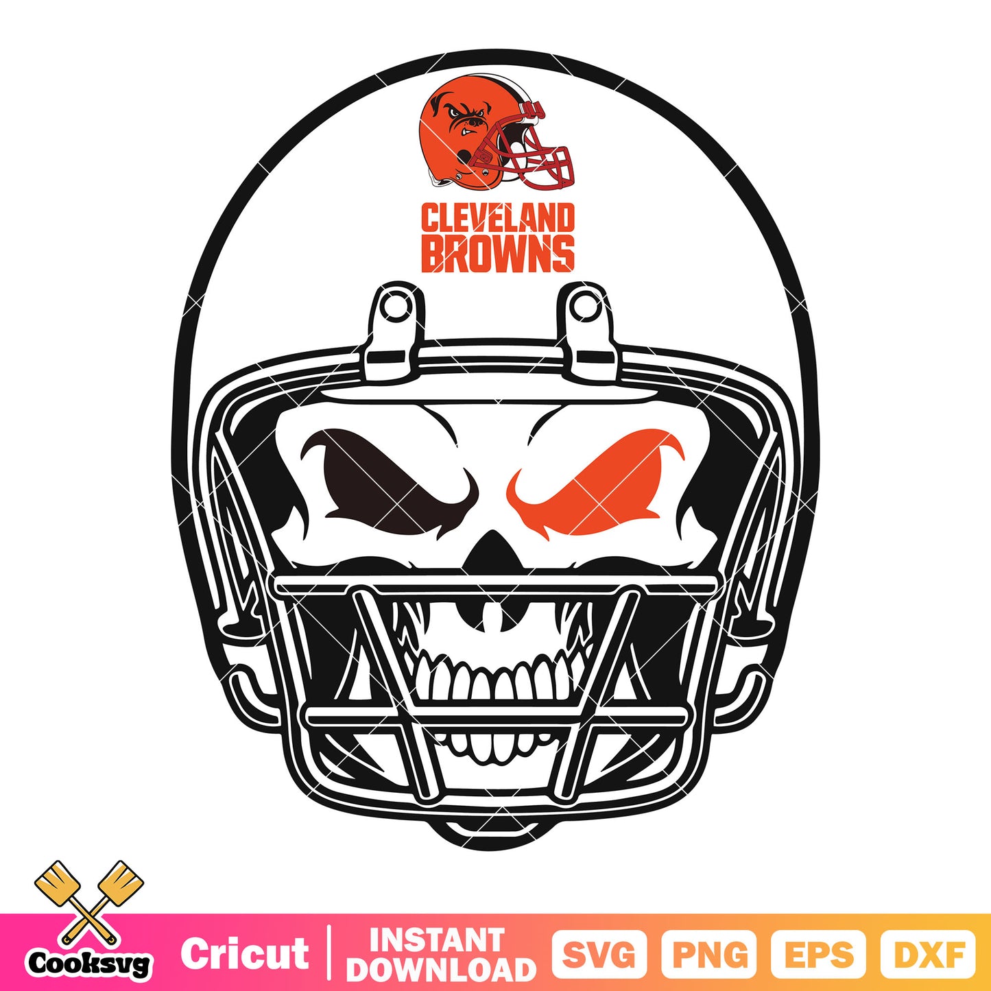 Orange eye helmet svg, skull skeleton svg, cleveland browns svg