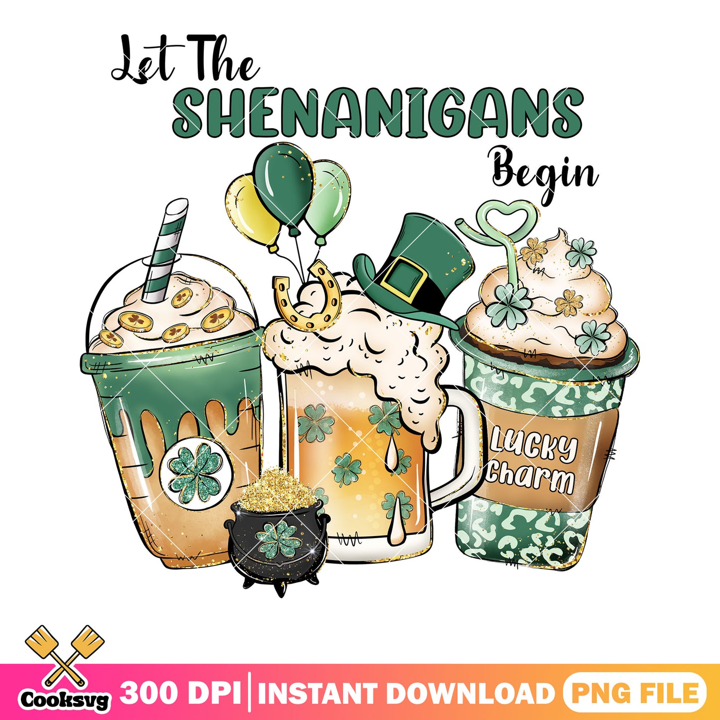 Patricks shenanigans skull png, patrick day png, lucky vibes png