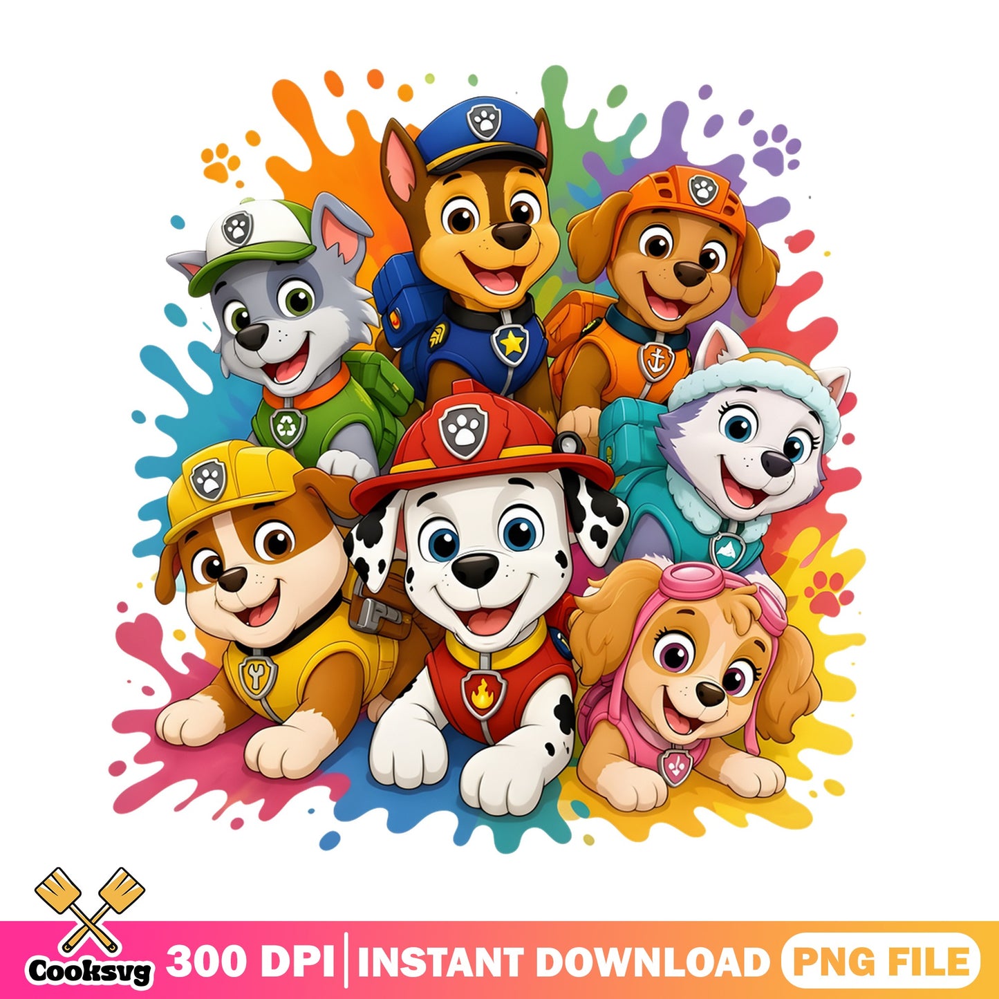 Paw Patrol Characters Bundle PNG, Paw Patrol PNG, Kids PNG