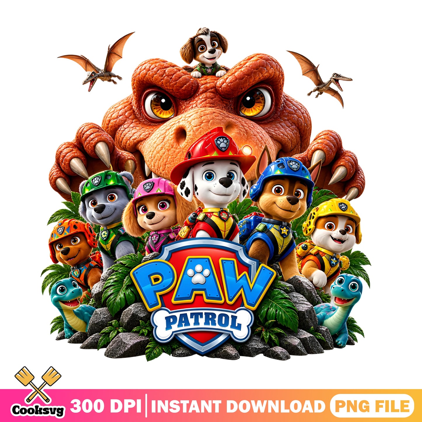 Paw Patrol Dinosaur PNG, Paw Patrol Characters PNG, Kids PNG