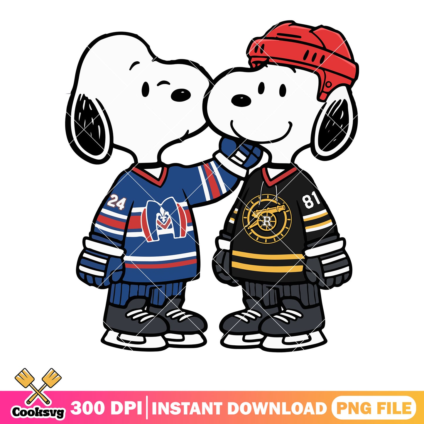 Peanuts heated rivalry png, hockey romance png, snoopy png