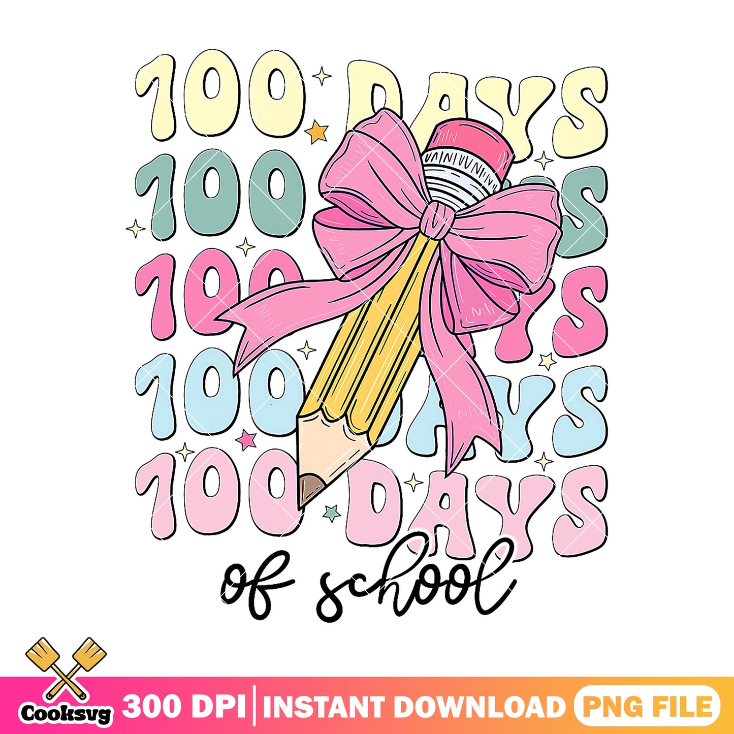 Pencil 100 days png, pink bow png, welcome back to school png