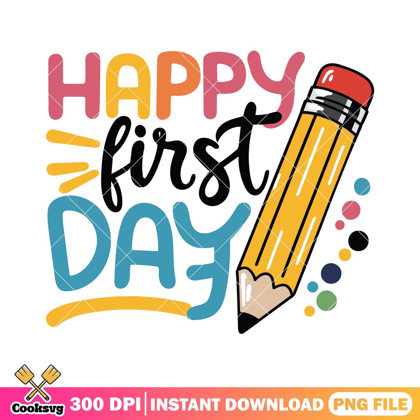 Pencil first day happy png, going back to school png, logo art png