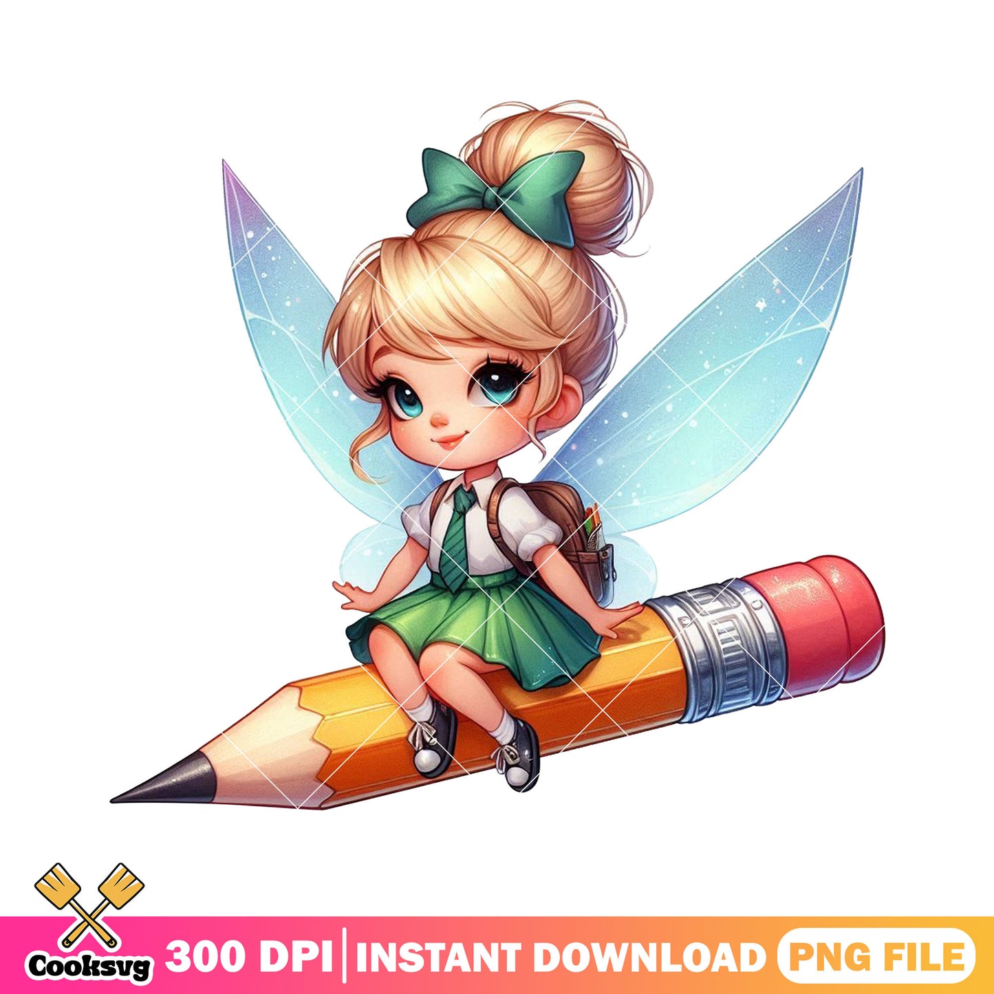 Pencil tinker bell png, disney world png, back to school outfit png