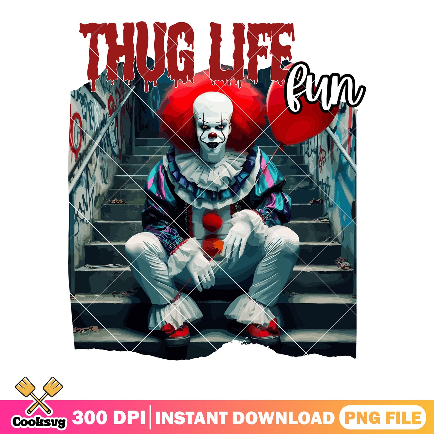 Penny wise png, horrible clown png, halloween scary png