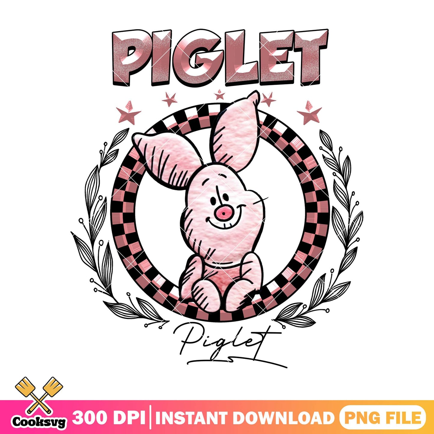 Piglet signature png, piglet costume png, disney characters png
