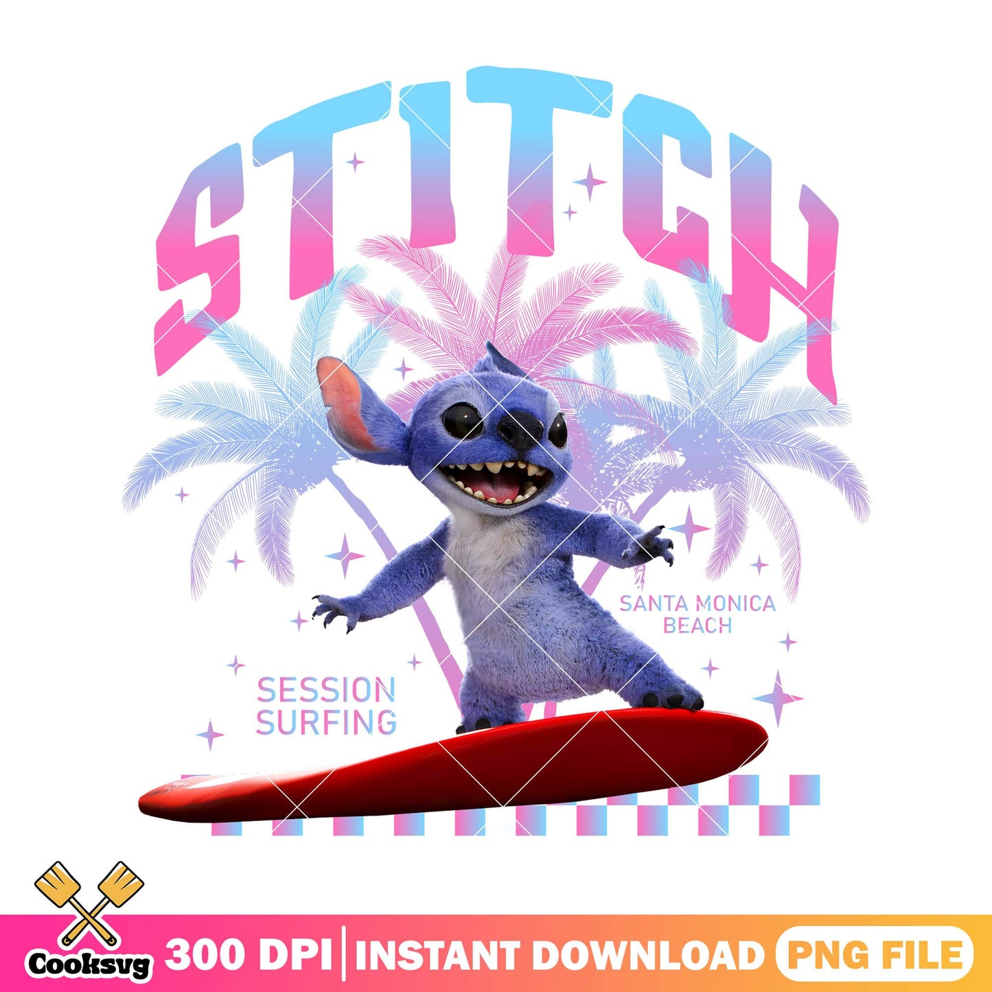 Pink disney stitch session surfing png, stitch suffing png, cute stitch png