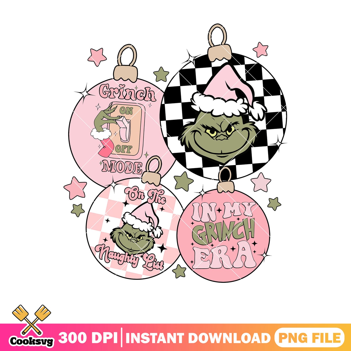 Pink grinch on the naughty list png