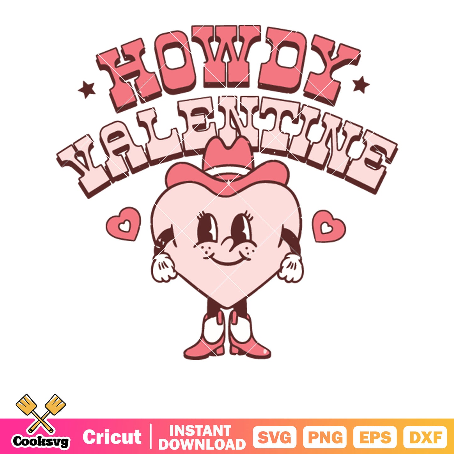 Pink howdy valentine heart svg file, pink valentine svg, howdy valentine svg