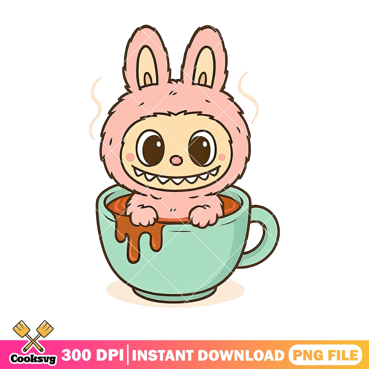 Pink labubu hot cup png, labubu near me png, have a seat labubu png