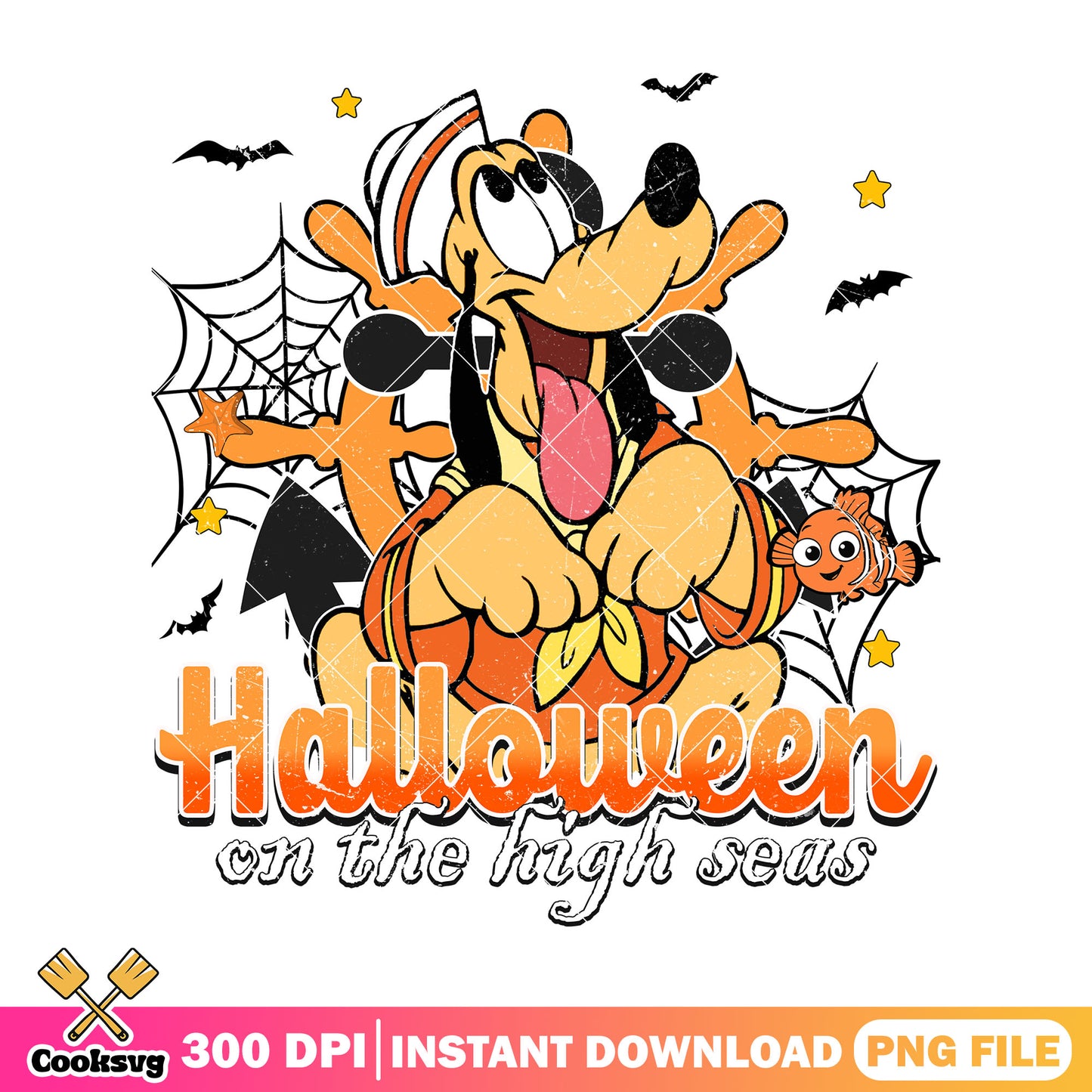 Pluto fisherman png, halloween on the high seas png, scary disney png