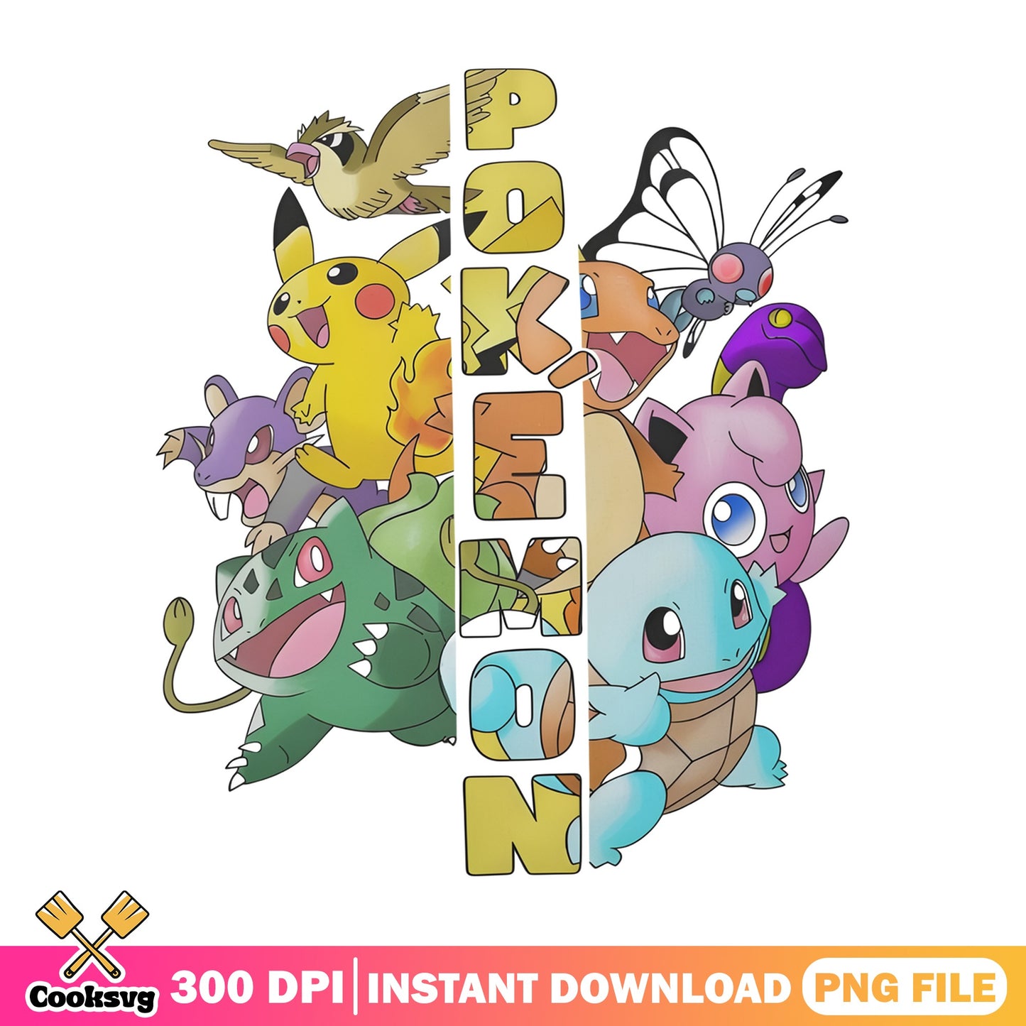 Pokemon Characters Bundle PNG, Pikachu And Friends PNG, Anime PNG