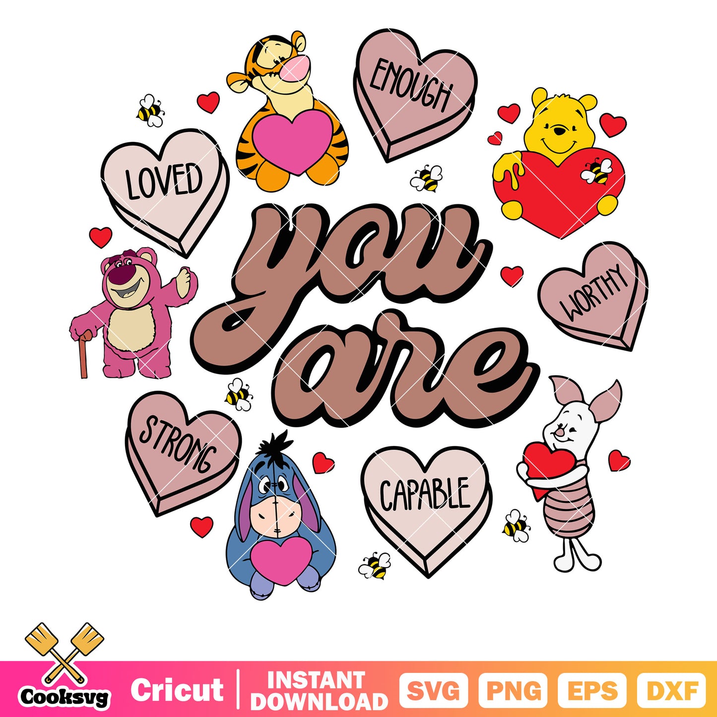 Pooh bear you are valentine svg, winnie the pooh svg, pooh valentine svg
