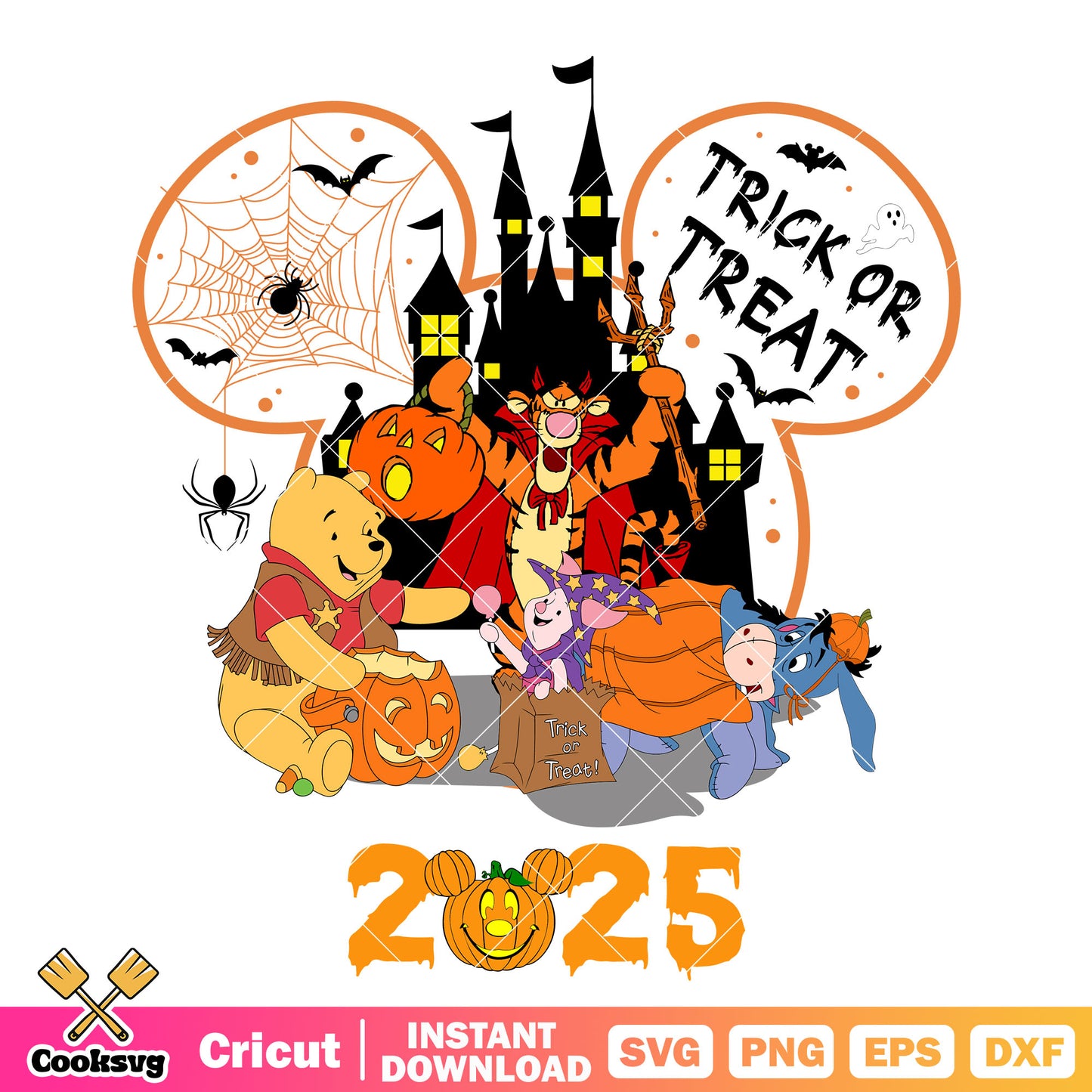Pooh trick treat 2025 svg, pooh halloween svg, disney halloween svg