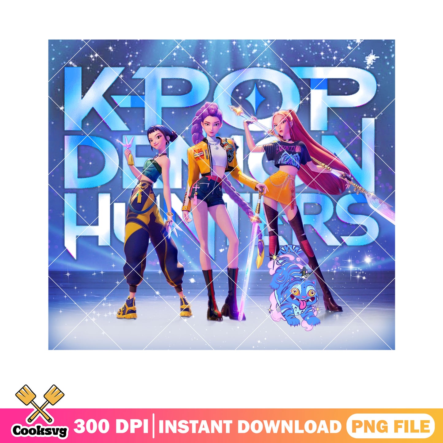 Poster debut huntrix anime png, demon hunters png, kpop music png