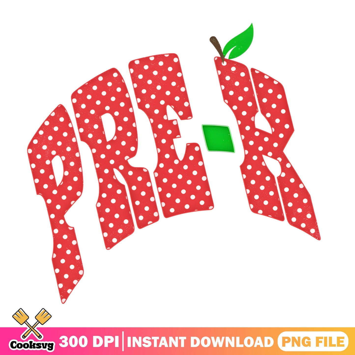 Pre-K Apple Polka Dot PNG, Back To School PNG, Teacher PNG