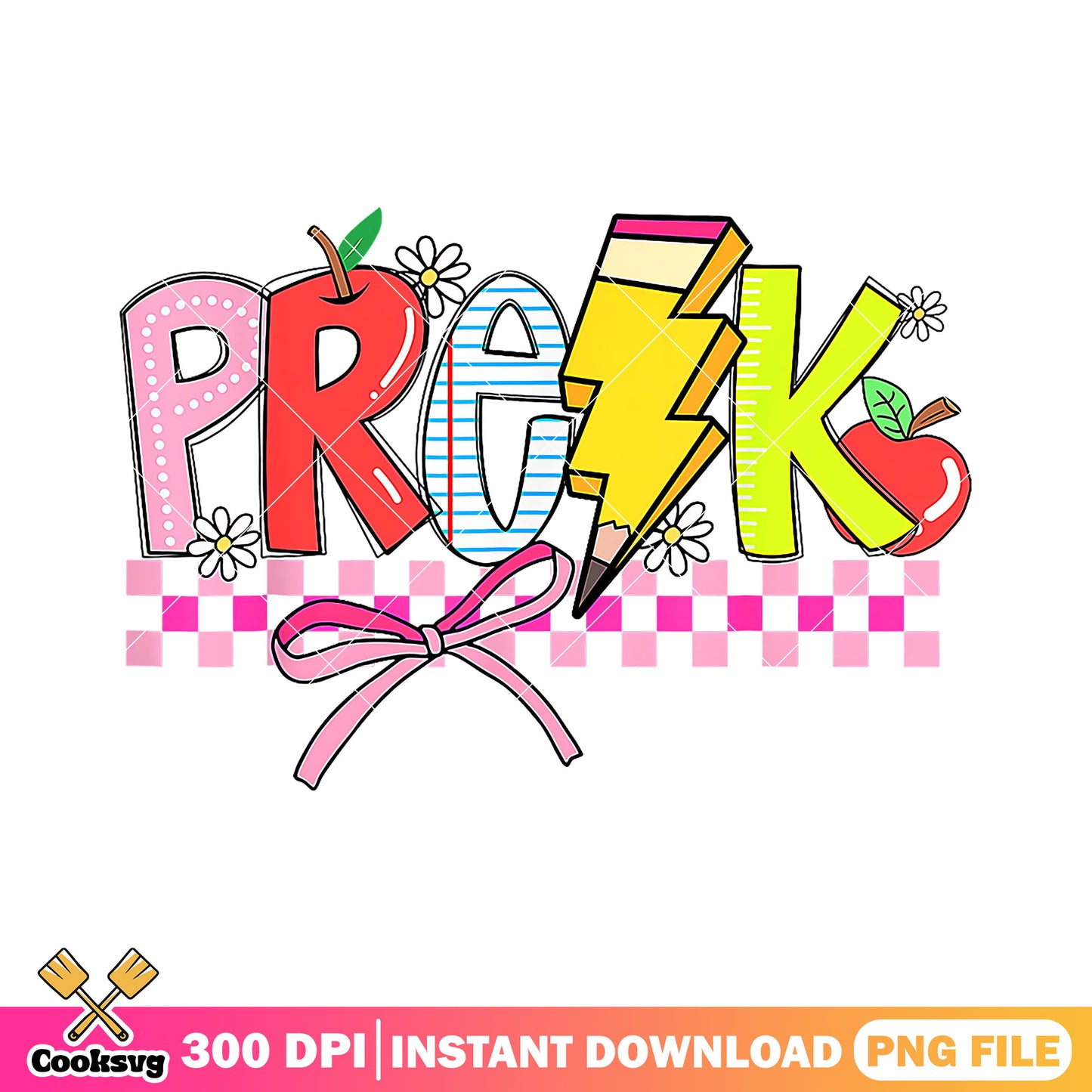 Pre-k school design file png, lightning png, back to school idea png