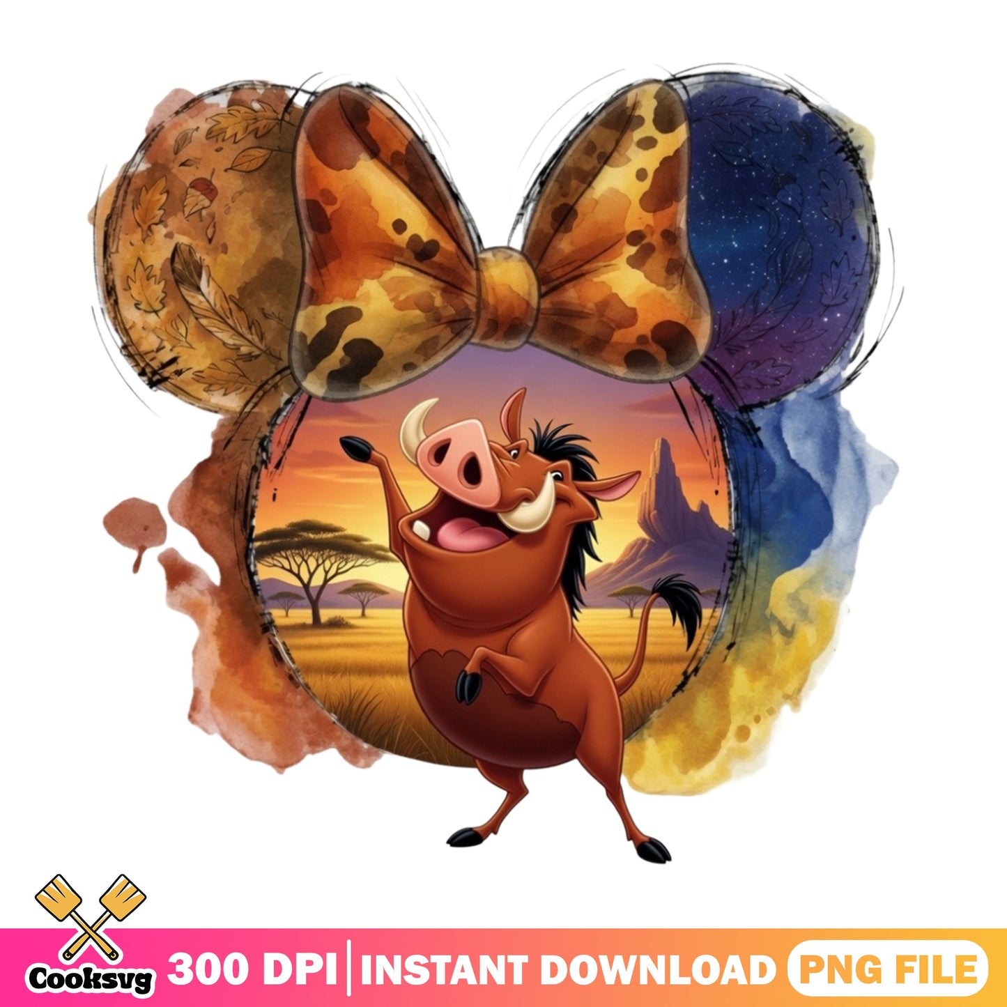 Pumba Lion King Minnie Ears PNG, Disney PNG, Lion King PNG